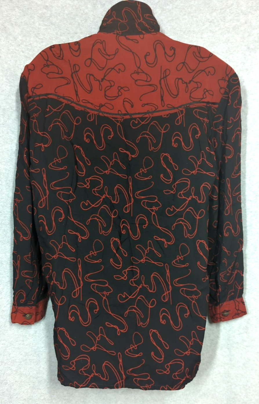 Vtg We Be Bop Shirt Blouse 2X Metal Buttons Western Flair Rodeo Southwest Boho