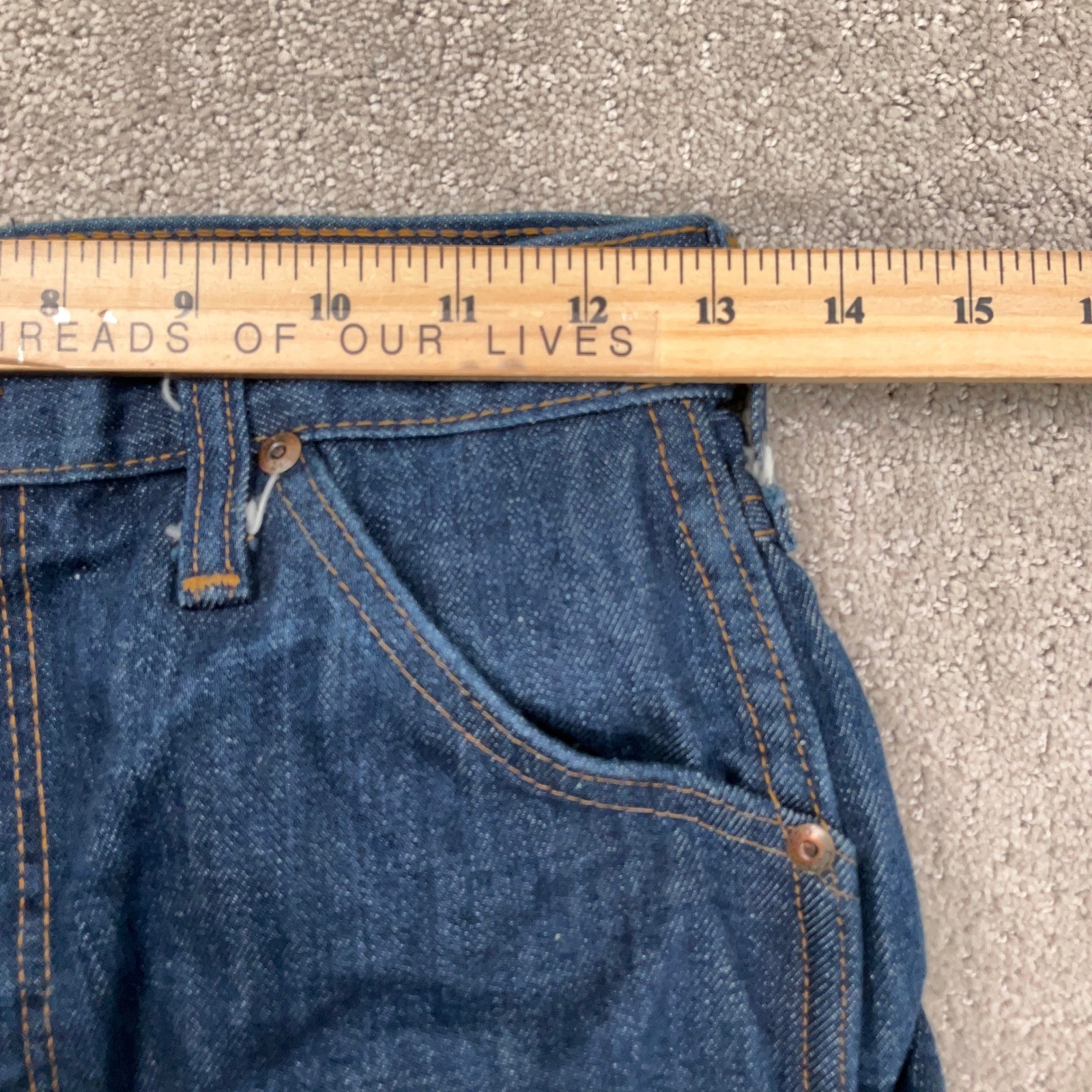 Vintage Dee Cee Jeans Womens 26W 34L Blue High Rise Embroidered Straight Leg