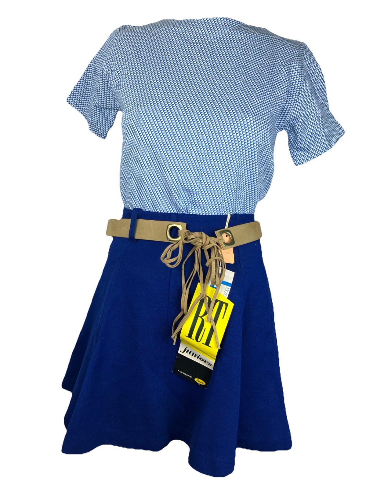 NWT NOS NEW Vintage 60s 70s Micro Mini Skirt & Top Set Old Stock