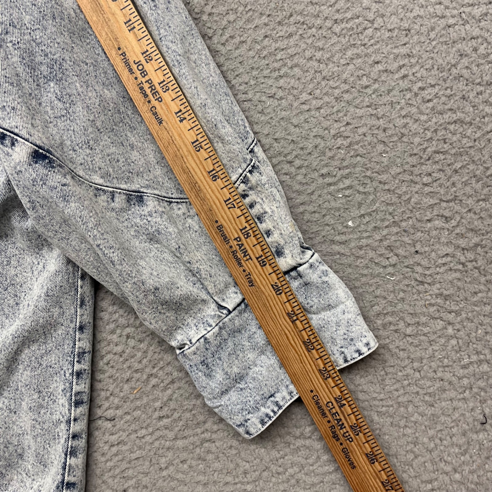Vtg Acid Wash Denim Jacket Womens XL Light Wash Studded 80’s 90’s Retro
