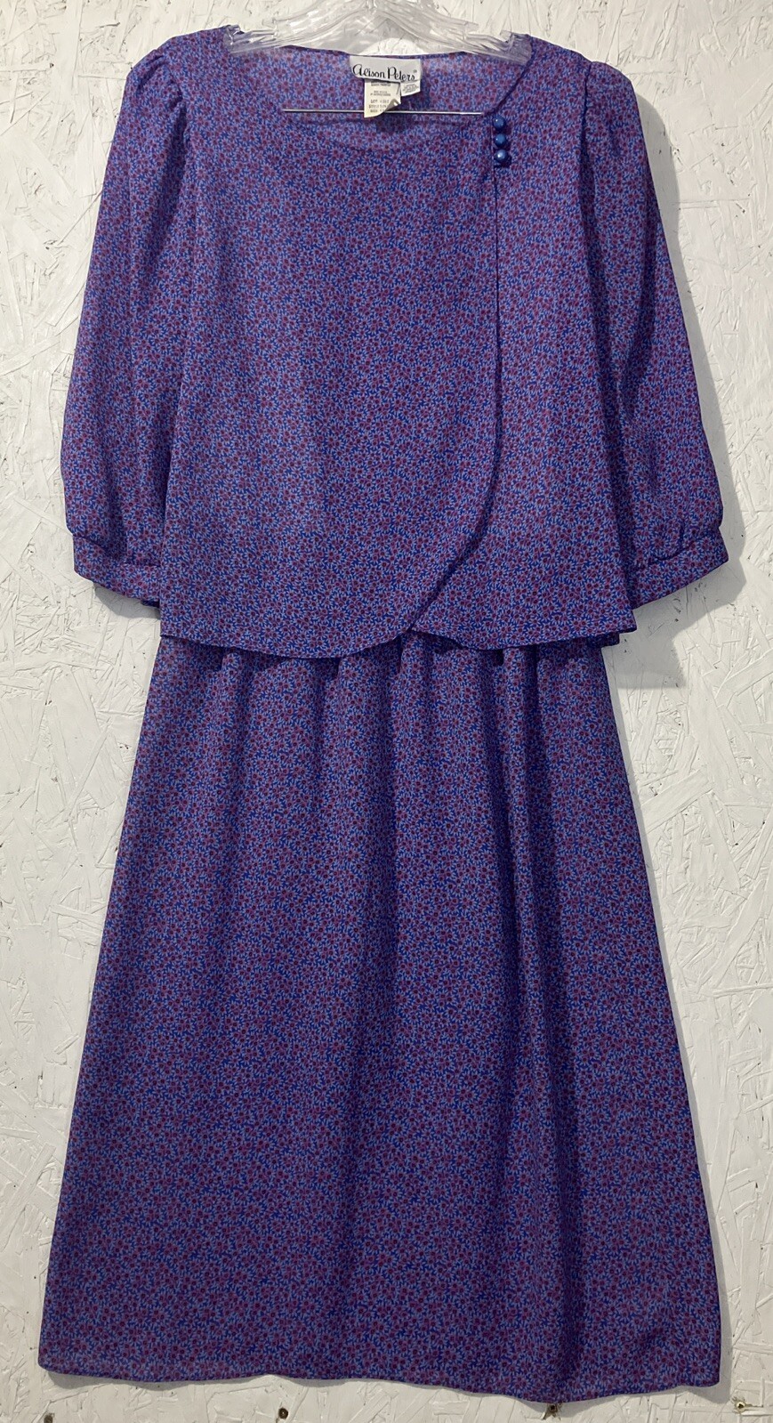 Vintage Alison Peters Purple, Pink Floral Dress Size 12