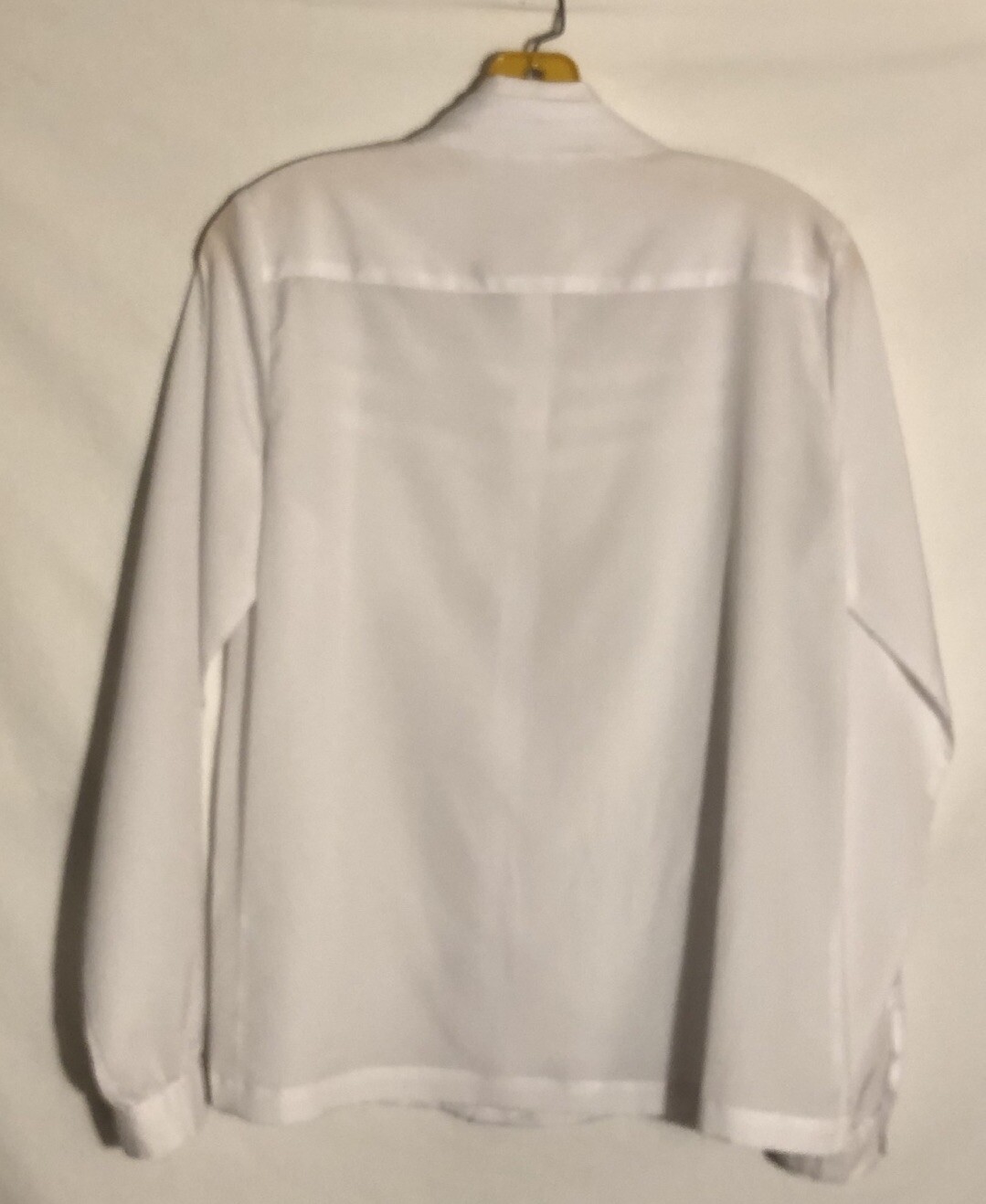 Vtg Shapely Womens 12 Sheer White Long Sleeve Button Up Blouse Neck Tie