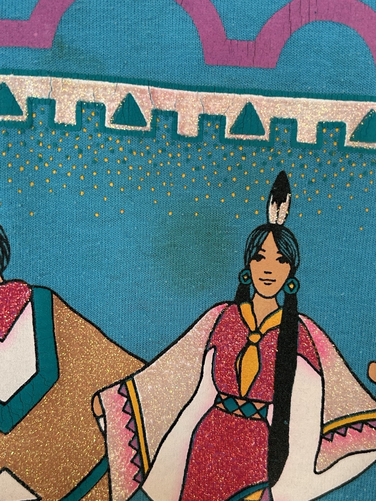 VTG 1992 Native American Princess T Shirt Belinda Lloyd 2 Guns Grafix 2XL READ
