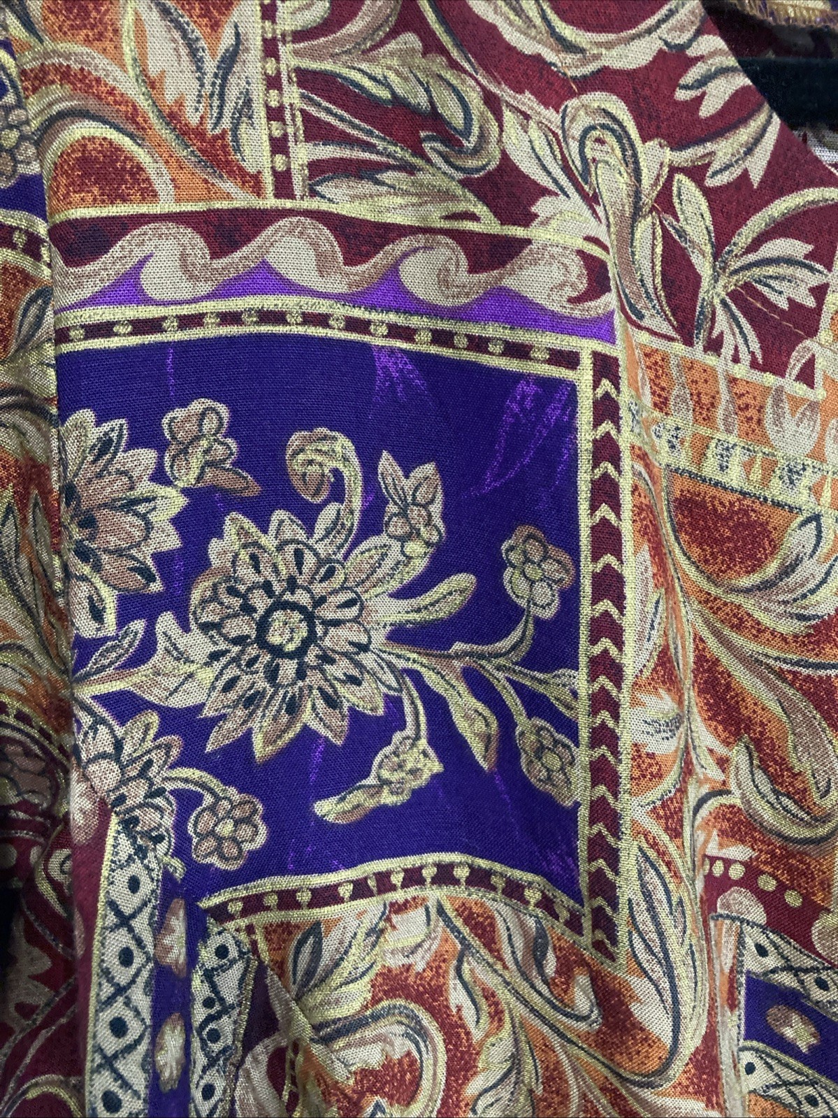 Vtg 80s 90s More Jazz Rayon Blouse Skirt Set Plus Sz 18 Tapestry Boho Floral USA