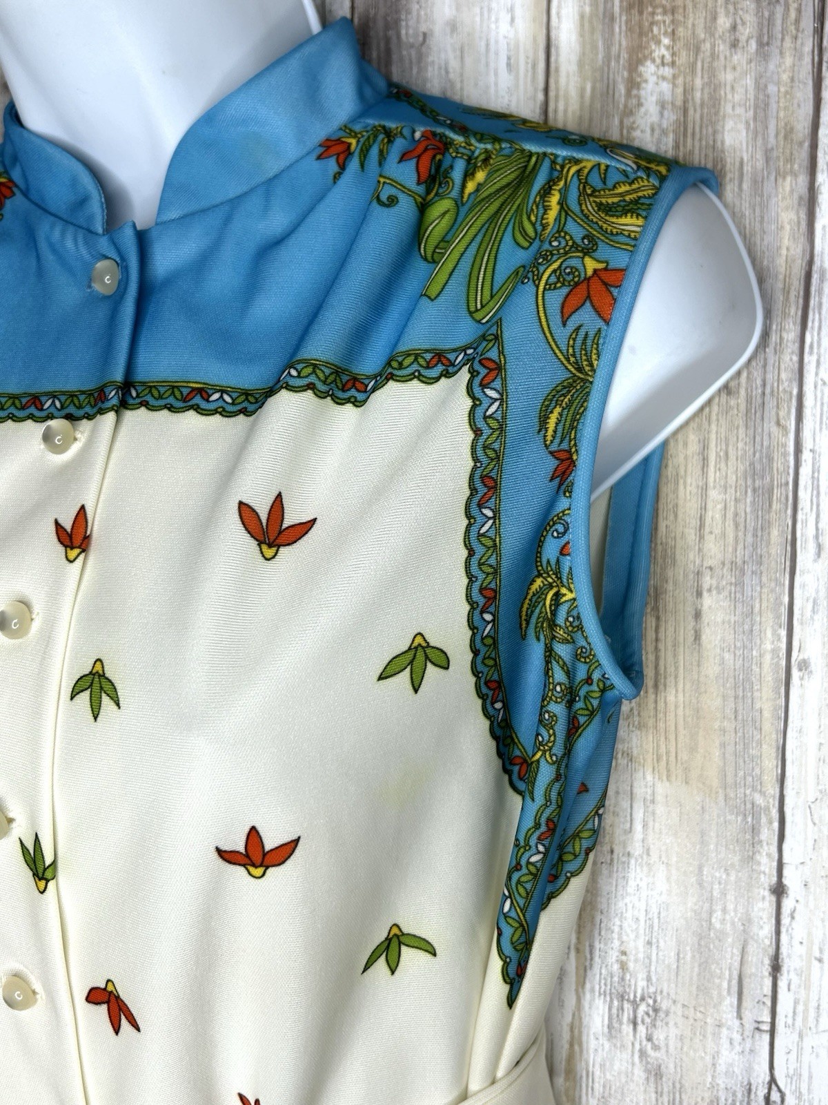 Vintage 60s 70s A Leslie Faye Original Dress Sleeveless With Belt