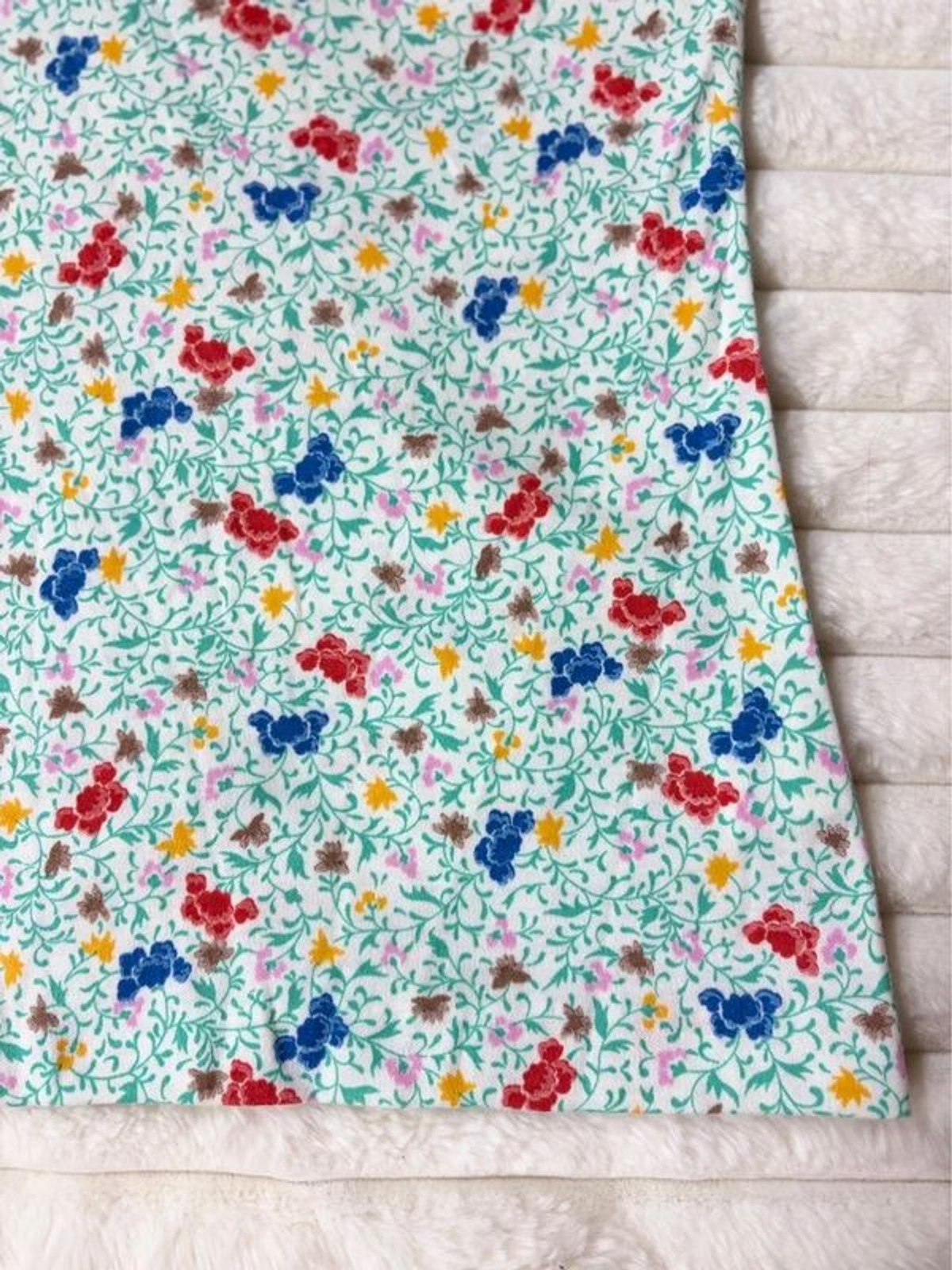 White Stag Sleeveless Polo Floral Print Top White Collar Button Casual Tank