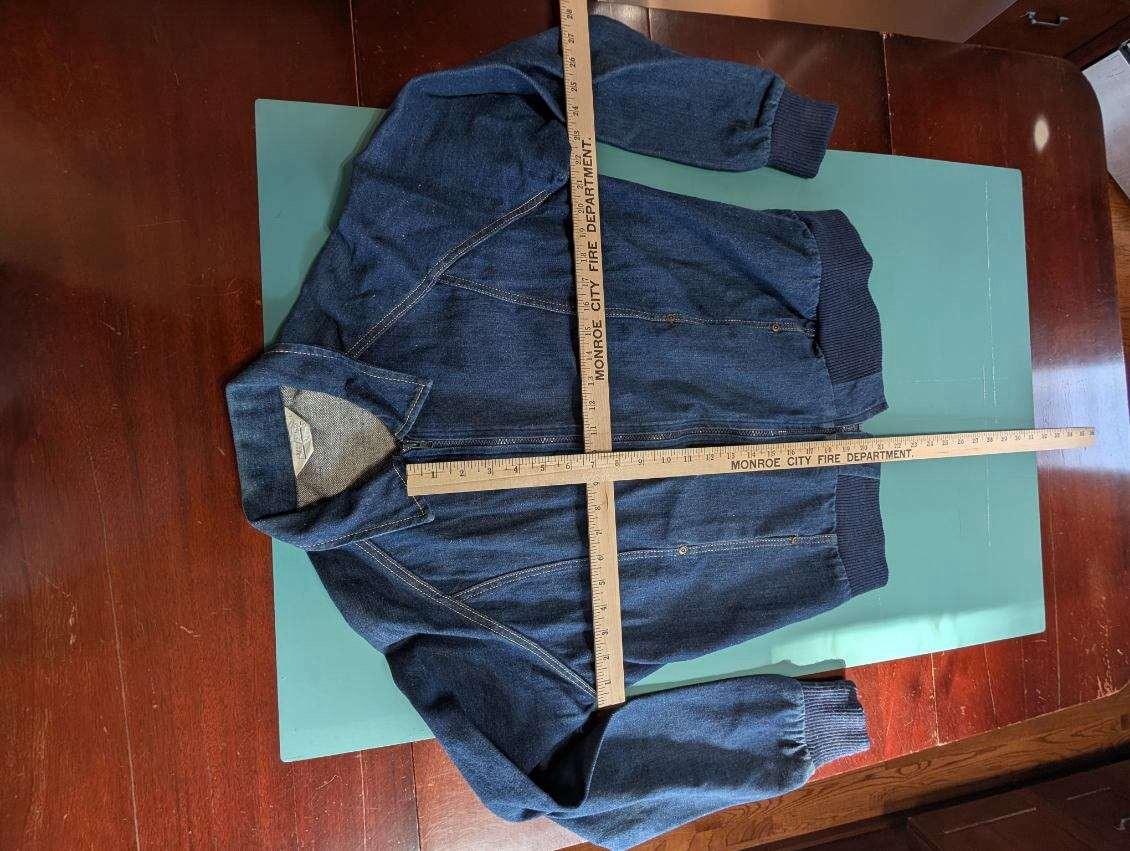 Vintage Cheryl Tiegs Denim Jacket Blue Cotton Large Full Zip