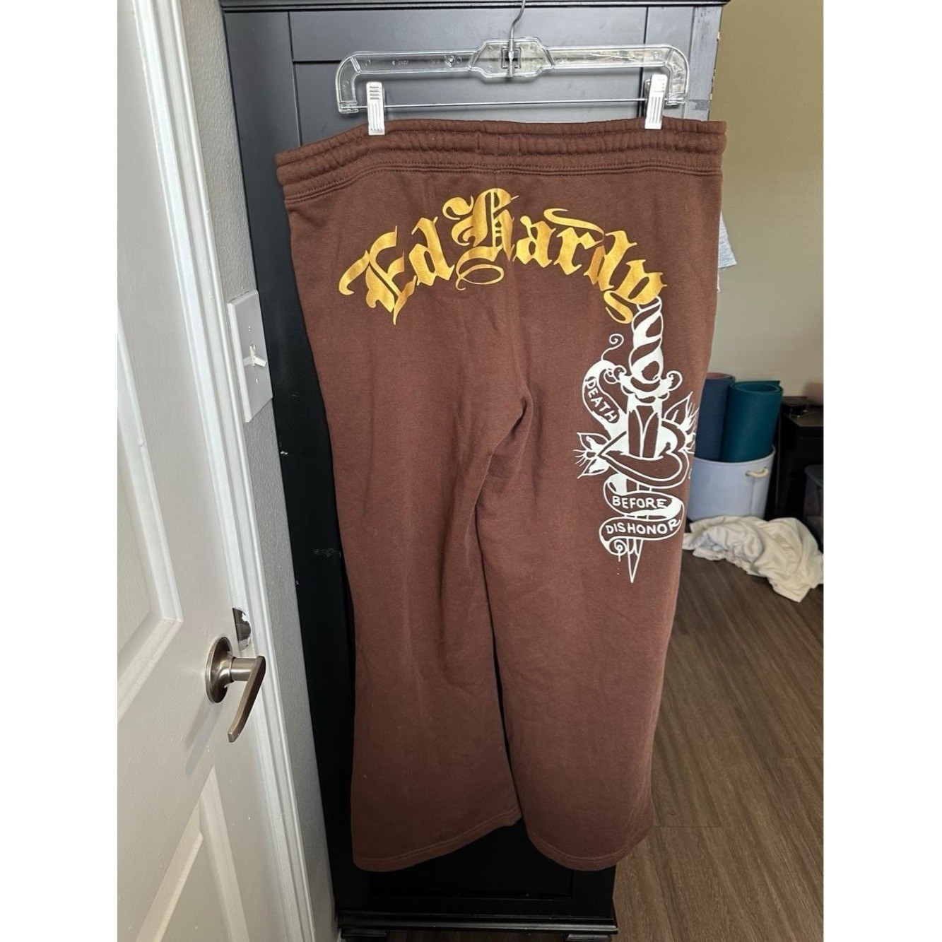 🤎 Vintage Ed Hardy Chocolate Brown Matching Tracksuit Set – XL