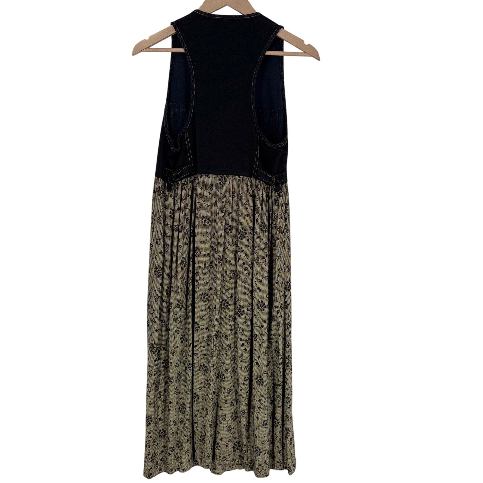 Jonathan Martin Vintage Denim Floral Maxi Dress Size S 90s Cowgirl Rodeo Cottage