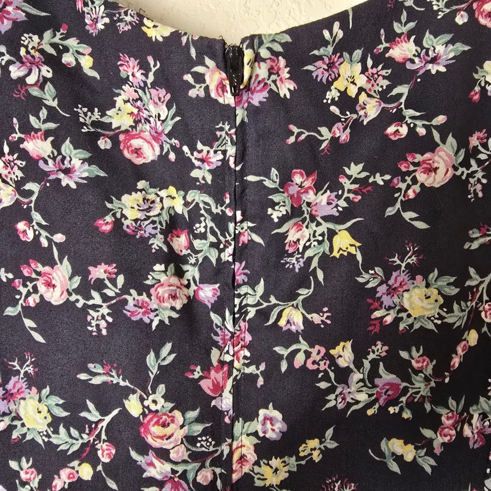 Vtg 90s EXPO Floral Rayon Jumpsuit Made in USA Dark Floral Whimsigoth Size 14