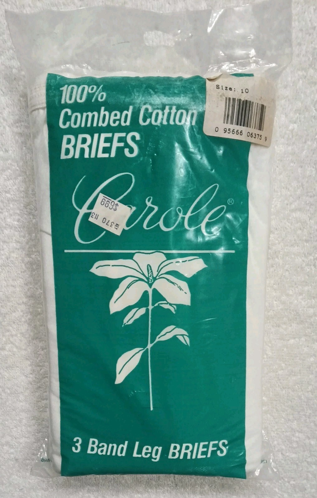 Vintage NOS Women’s Carole Carolina Underwear Inc. Cotton Briefs Size 10 RN15525