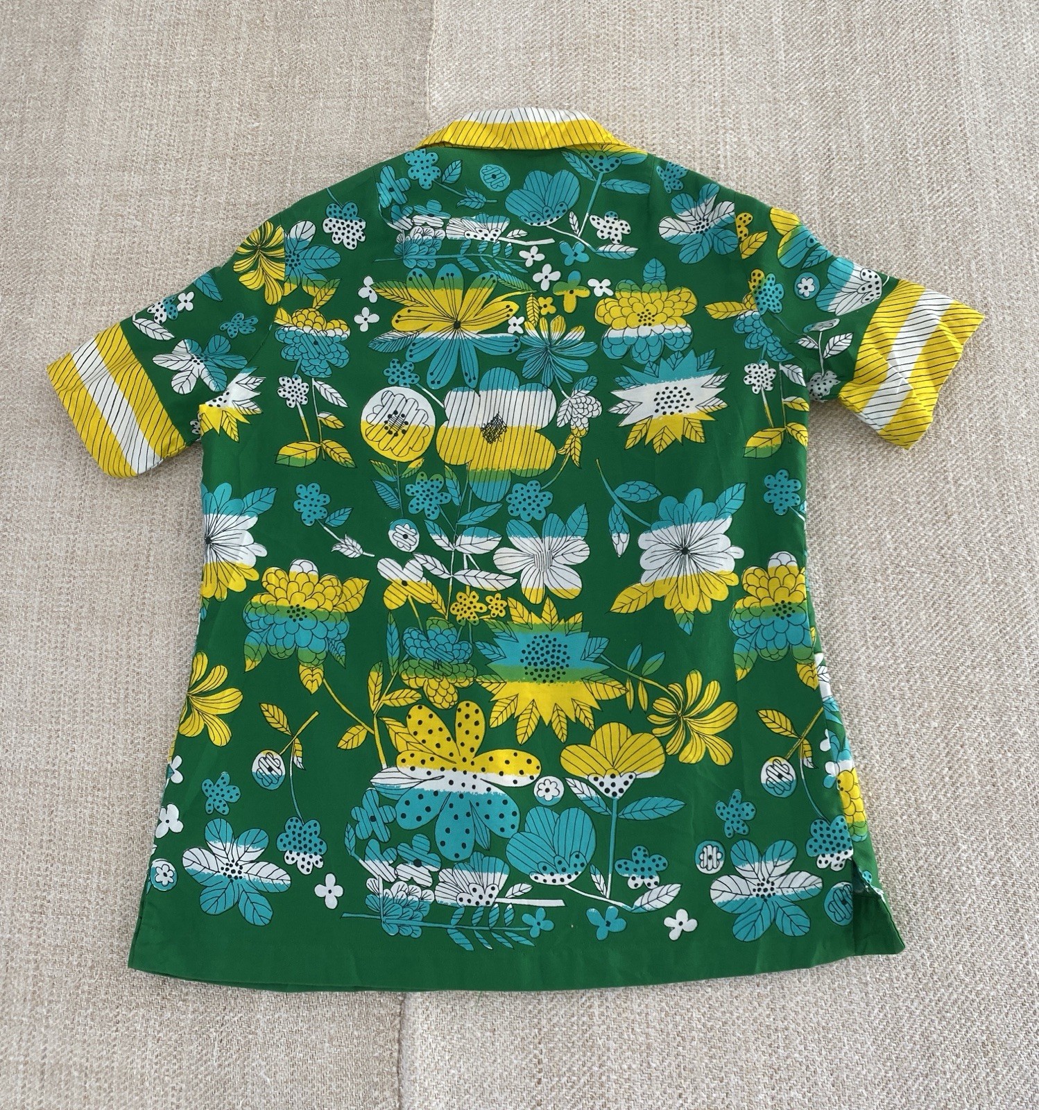 Vintage 60’s Vera Neumann Short Sleeve Cotton Blouse Sz 16