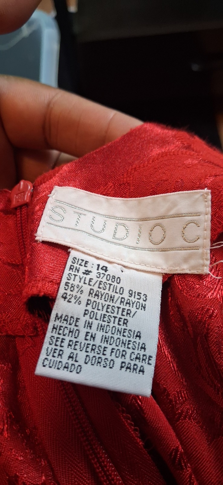Bruno Red Vintage 90s Y2K, 100% Rayon, Babydoll, Whimsigoth, sz 14 Midi Dress