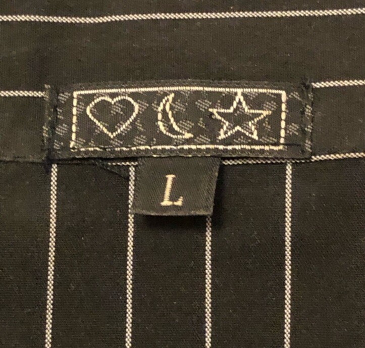 Vintage 90’s Heart Moon Star Smocked Front Button Up Striped Shirt