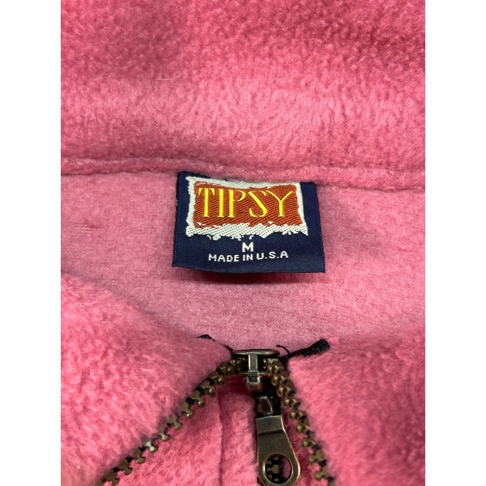 Tipsy Denali Park Alaska Fleece Jacket Womens Medium Pink Full Zip Pinecone