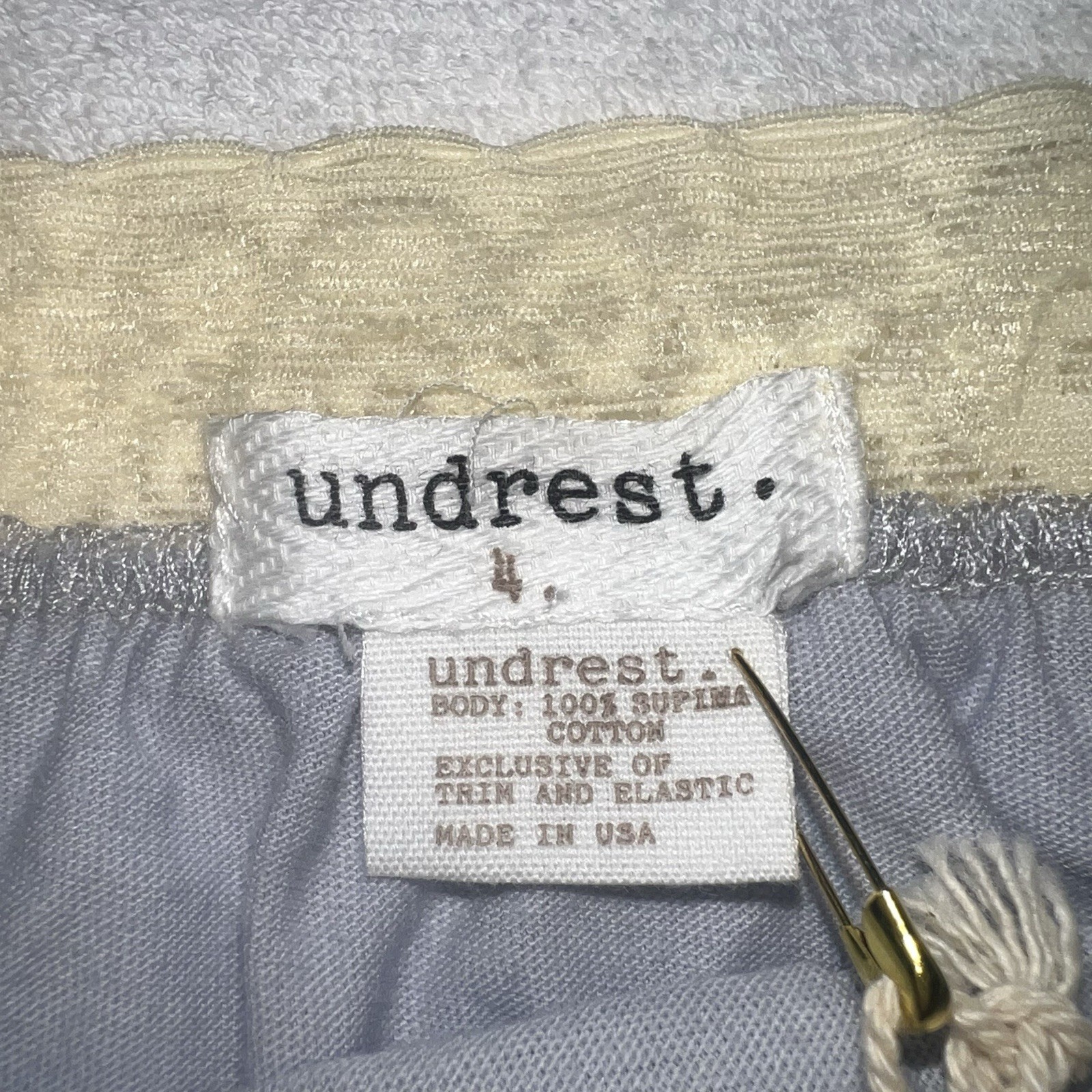Authentic undrest NWT Vintage Lingerie French Blue Lace Supima Cotton Camisole L