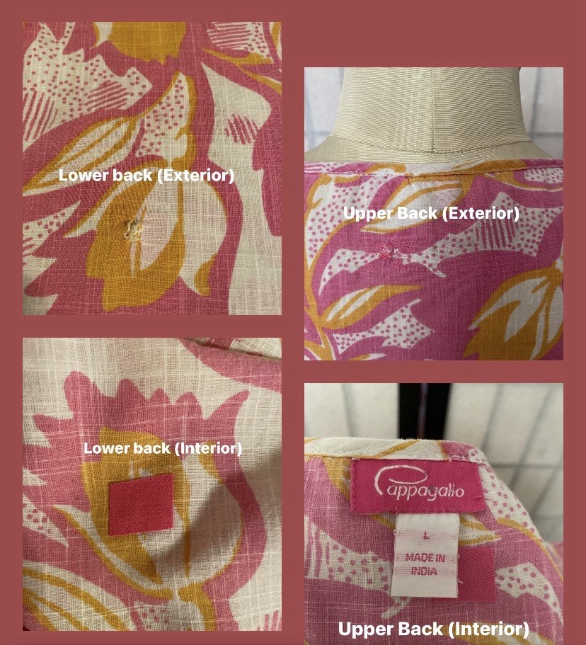 Pappagallo Dora VTG 80s Large BejewelVented Tunic Top/Beach/Resort Wear (Read)