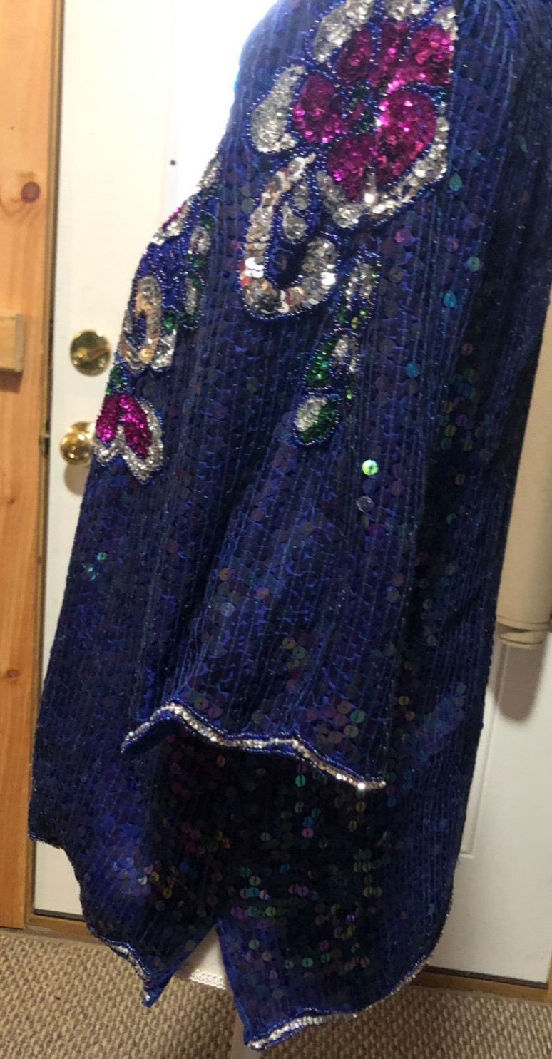 Elegagance brand by Anujan sequin beaded Dressy Evening Top sz S