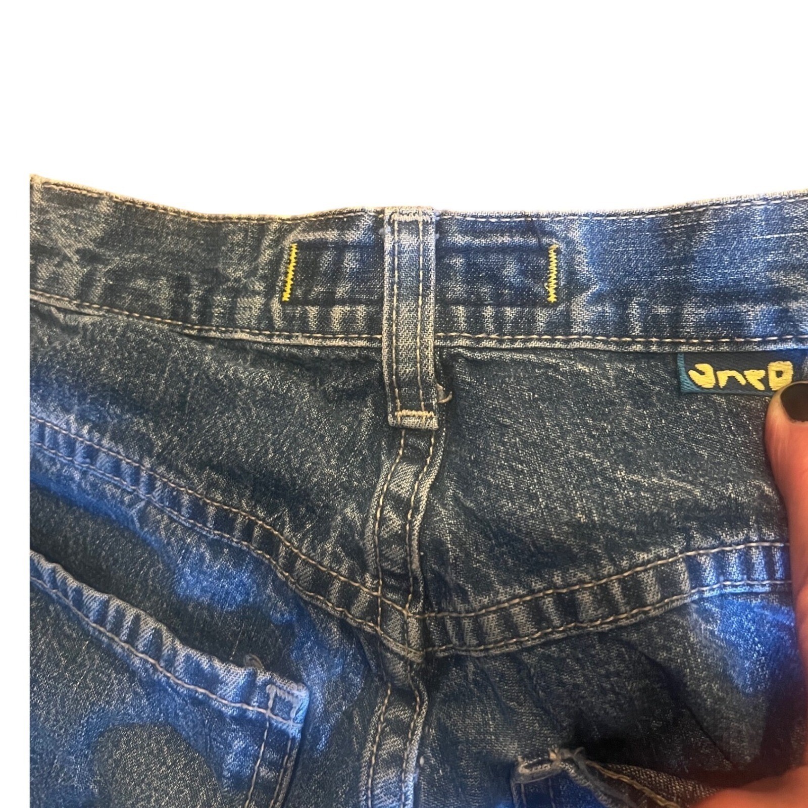 Y2K JNCO Girlie Stuff Spacey Wide Leg Jeans Baggy Skater Patch USA size 1