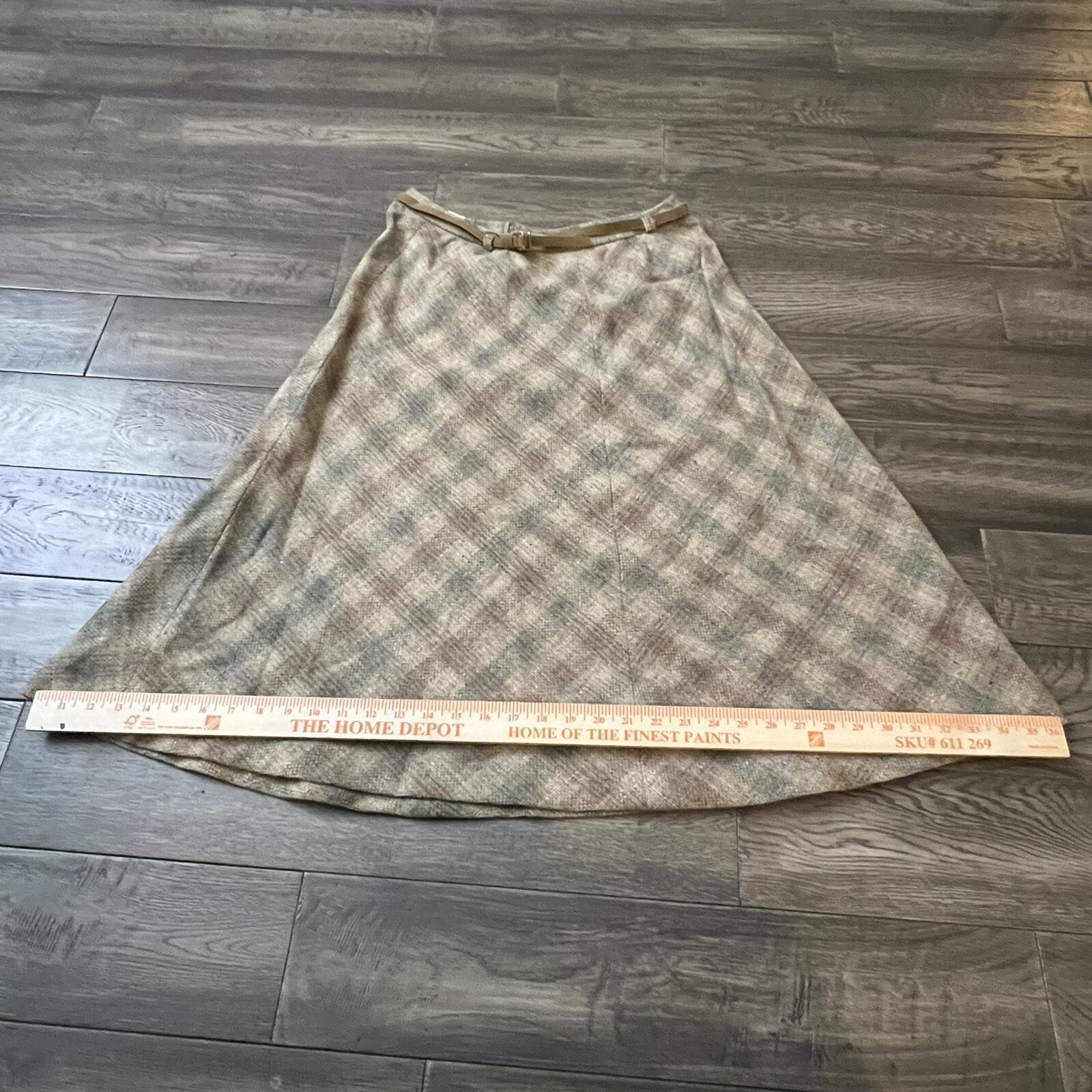 True Vintage Century of Boston Wool Plaid Skirt 28” Waist Belted Preppy USA Made
