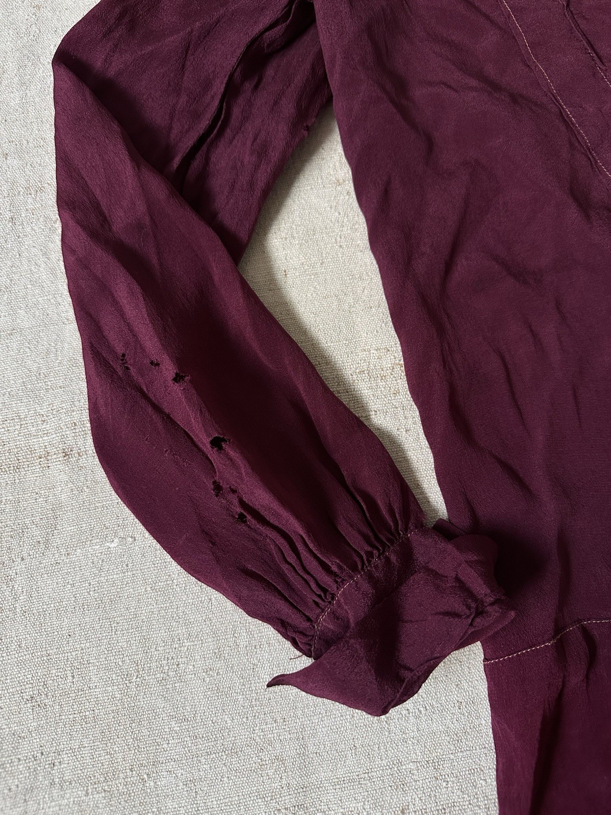 1920s Antique Pink Burgundy Silk Flapper Dress As Is Women’s Small