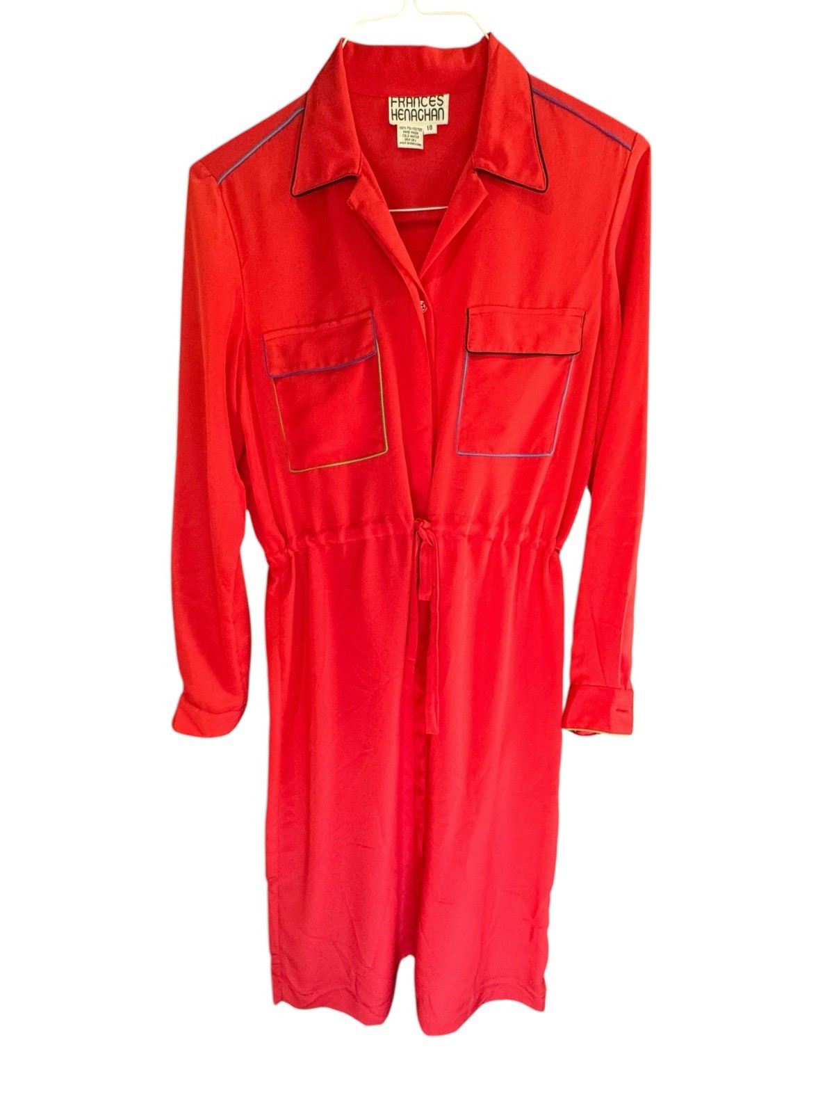 NOS Frances Henaghan Saks Fifth Avenue Vintage Dress Women Secretary Sz 10 Red