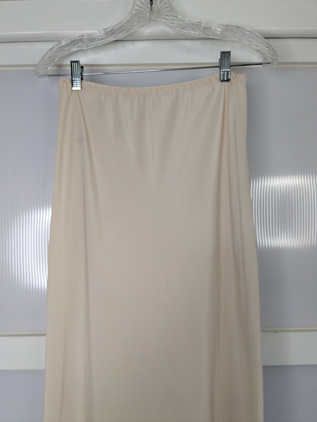 Vintage Farr West Skirt Maxi Half Slip Back Slit Lace Hem Cream White Size XS