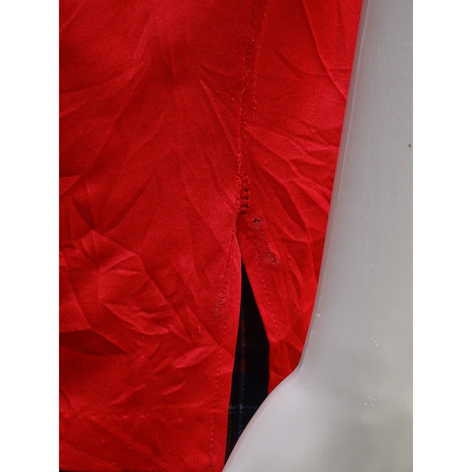 Vintage 1970s Red Blouse Womens Medium Large Gathered Pleated Retro Zipper Back