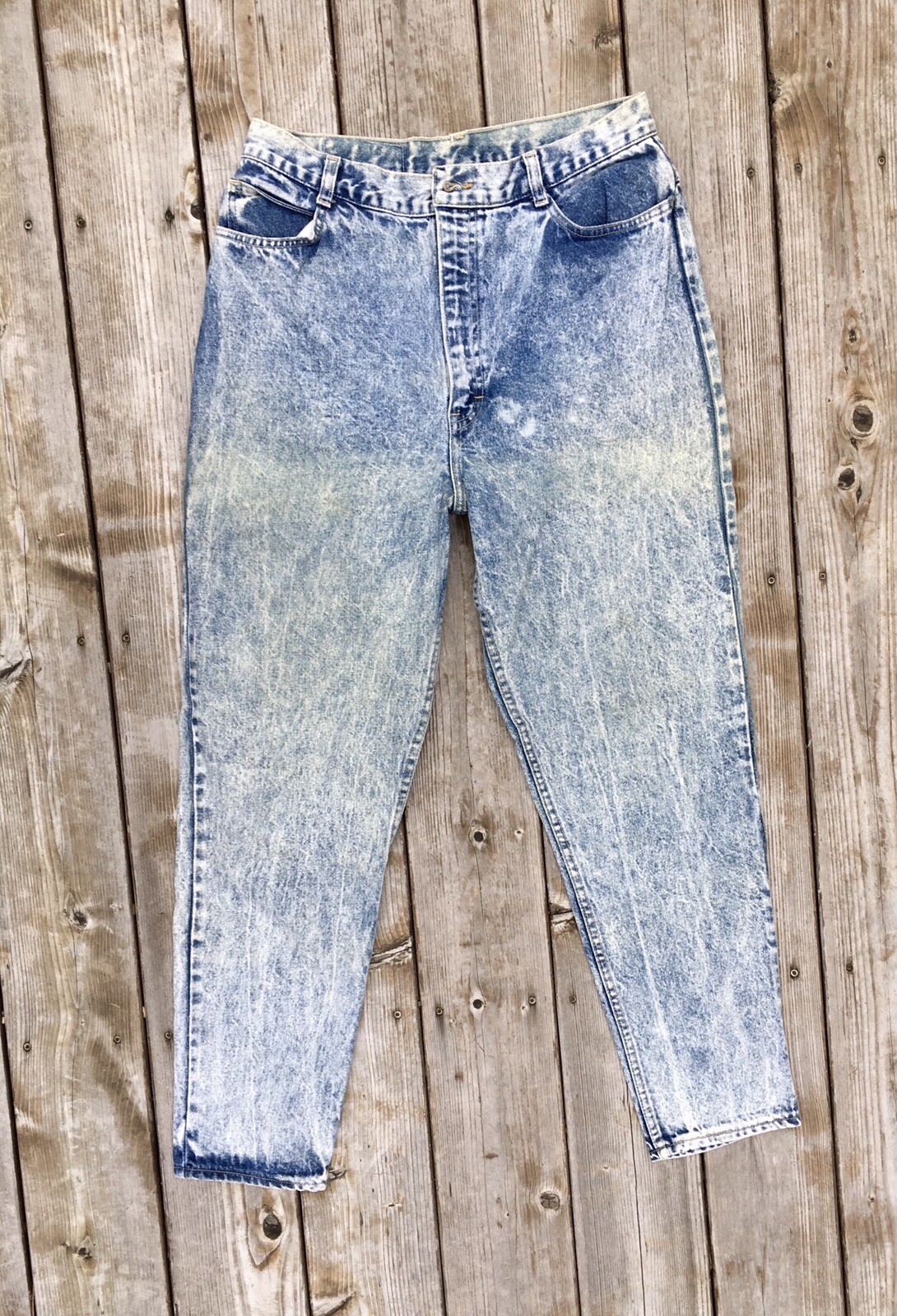 VINTAGE No Excuses Jeans Gear Blue High Waisted Acid Wash Distressed 32 X 28