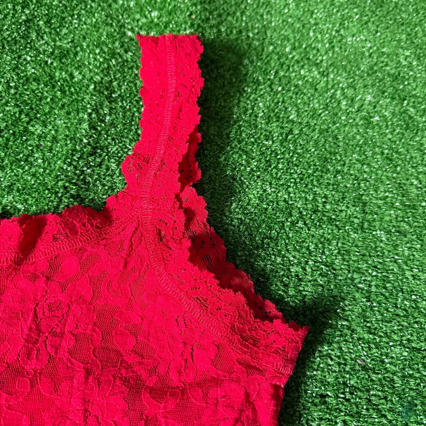 Vintage Y2K Hanky Panky Red Lace Camisole Lingerie Cami Made in USA Top Size M
