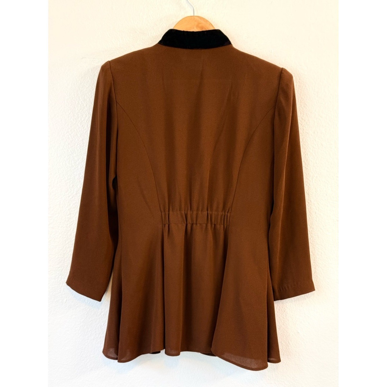 VTG David Warren DW3 Saks Fifth Avenue Velvet Collar Short Coat Two Tone Sz 4