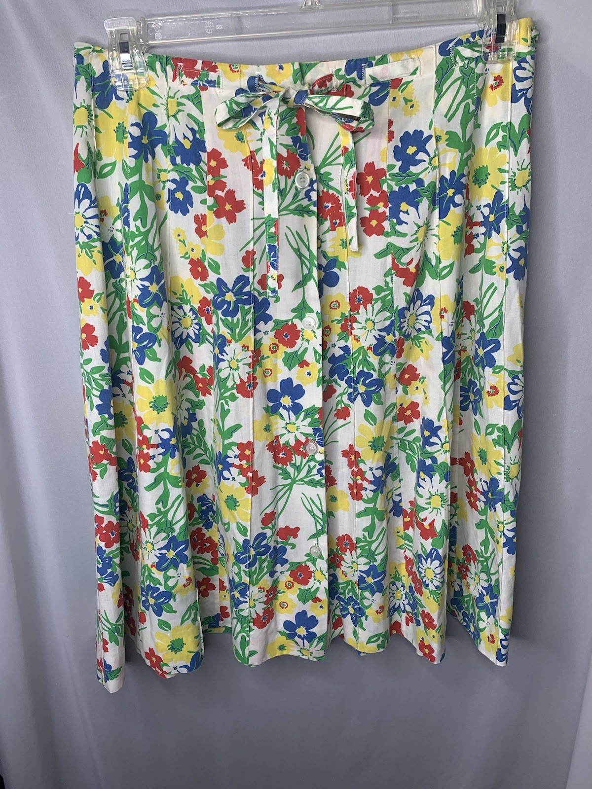 Vintage 70s A Line Floral Flare Belted Skirt Boho Cottagecore Medium 8/10 Rare