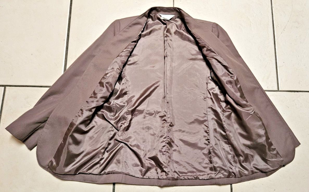 Vintage Tan Jay 2-pc Skirt Suit Jacket Size 10 Soft Brown Wool Blend USA Made
