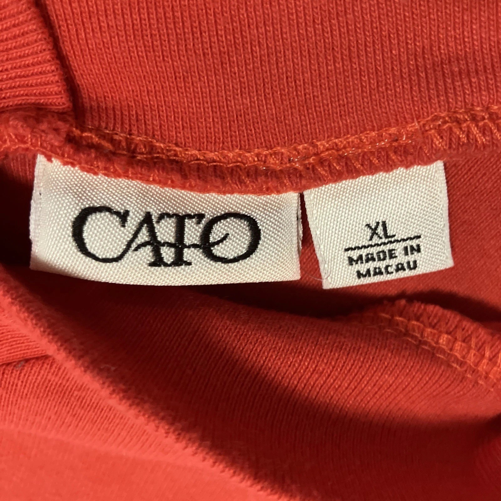 Cato Women’s Double V-neck Short Sleeve Shirt Size XL Solid Red Vintage