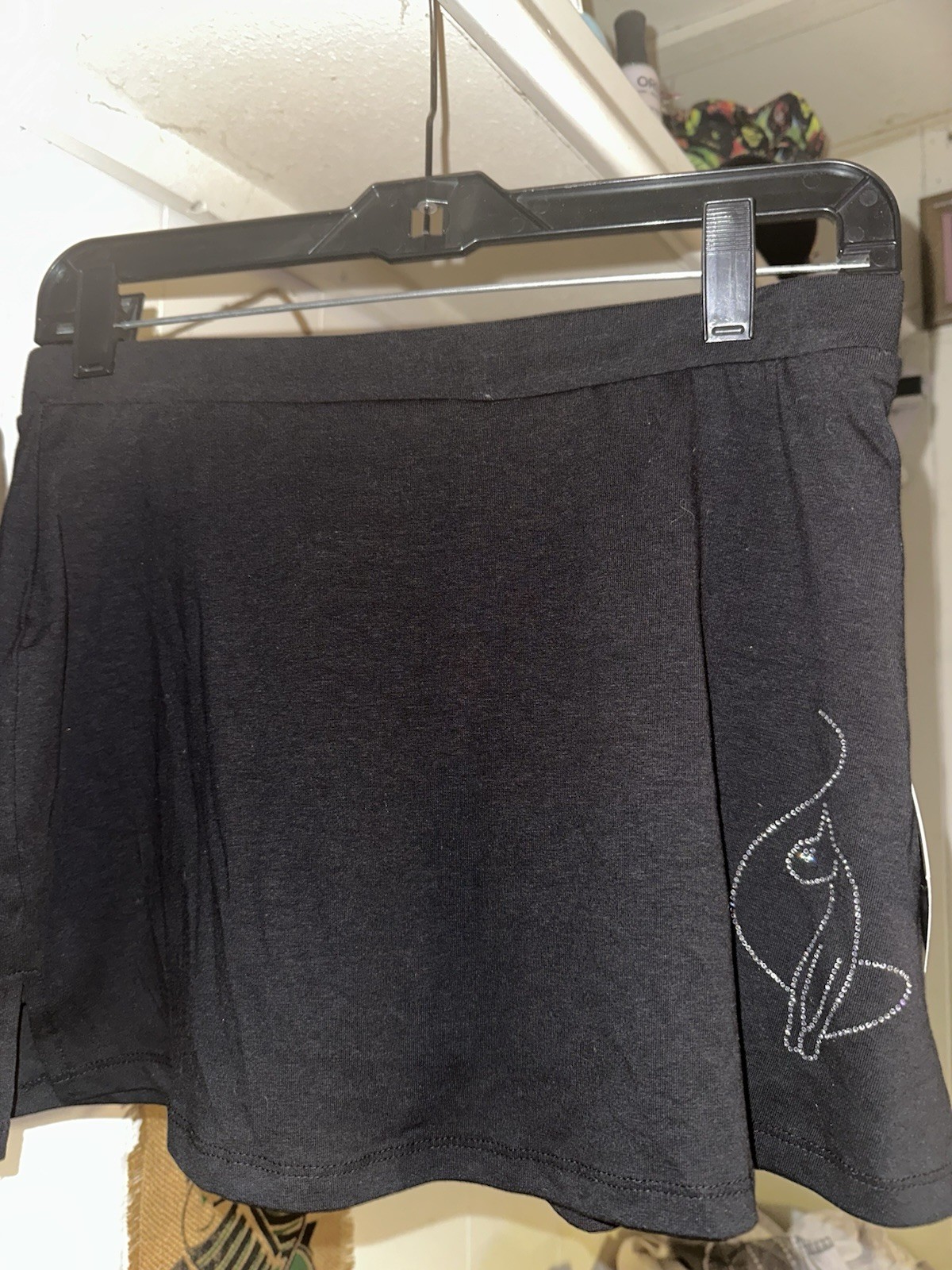 Baby Phat Skirt Black With Built In Shorts Size Large Sparkly 2000s Y2K