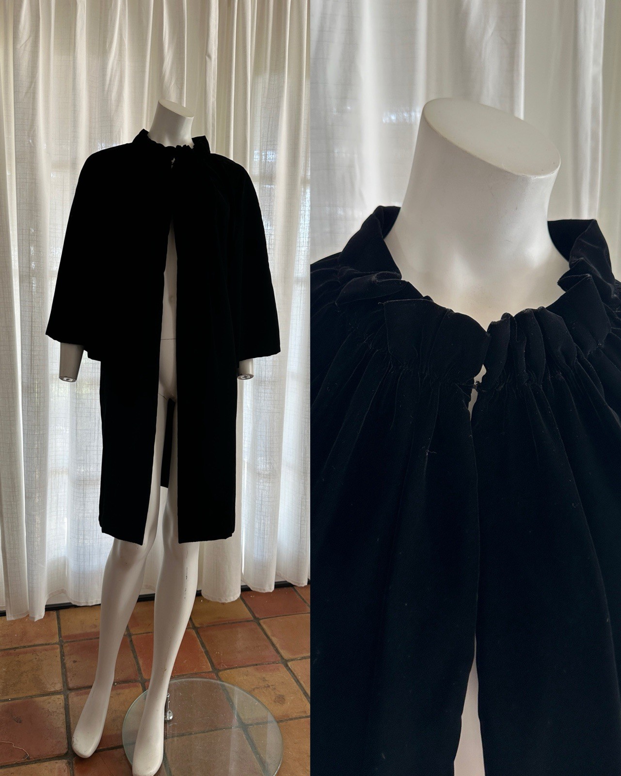 Vintage 60s Velvet Swing Coat Yamaguchi & Co Ladies Wear Yokohama Japan
