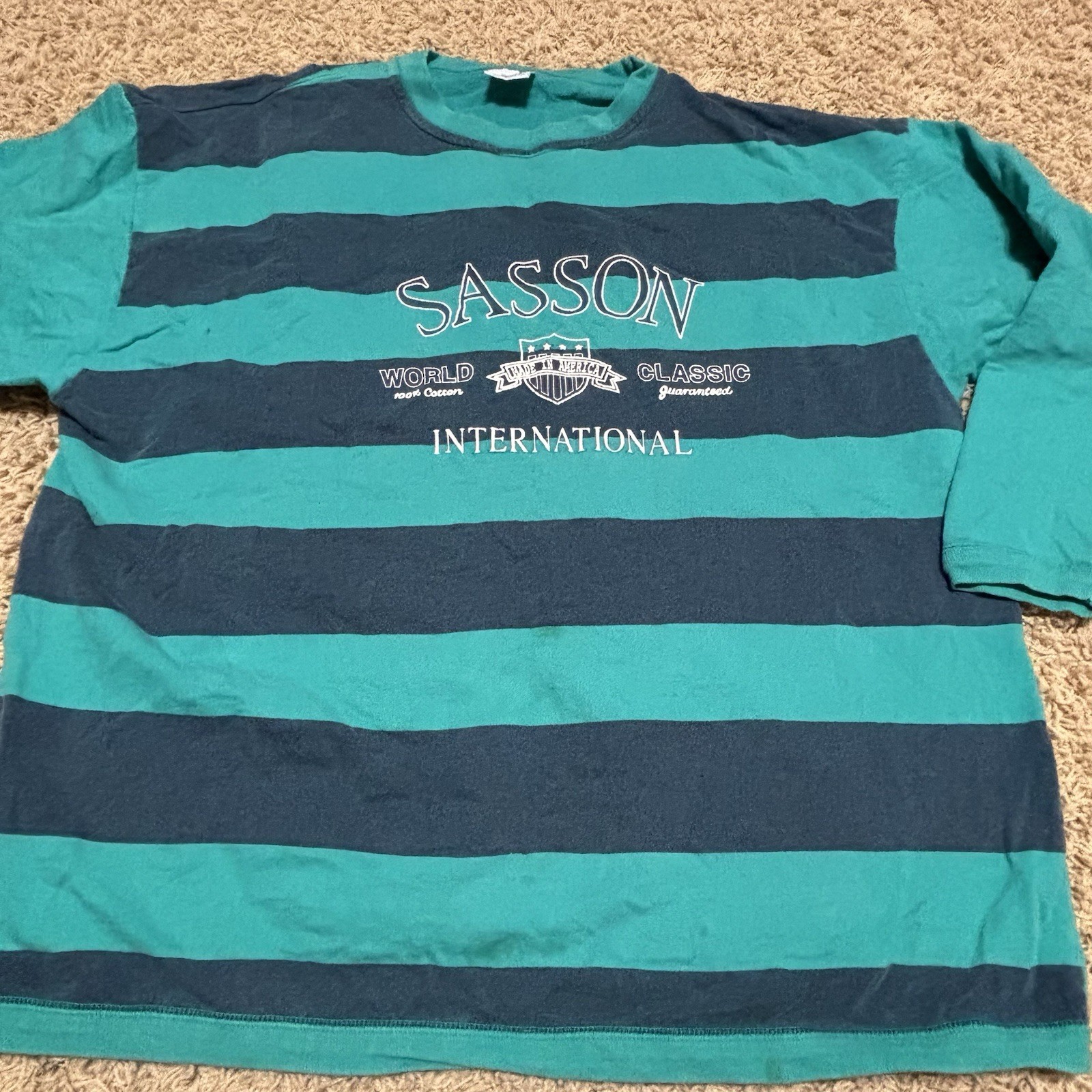 Vtg Sasson International Vtg Long Sleeve Shirt Striped One Size Fits Most