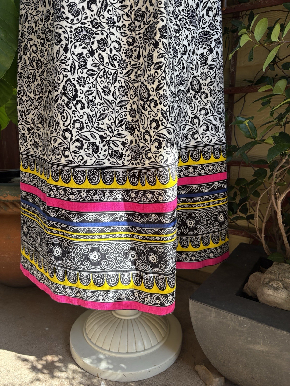 Vintage 70s Alex Coleman Bohemian High Waisted Psychedelic Maxi Skirt S
