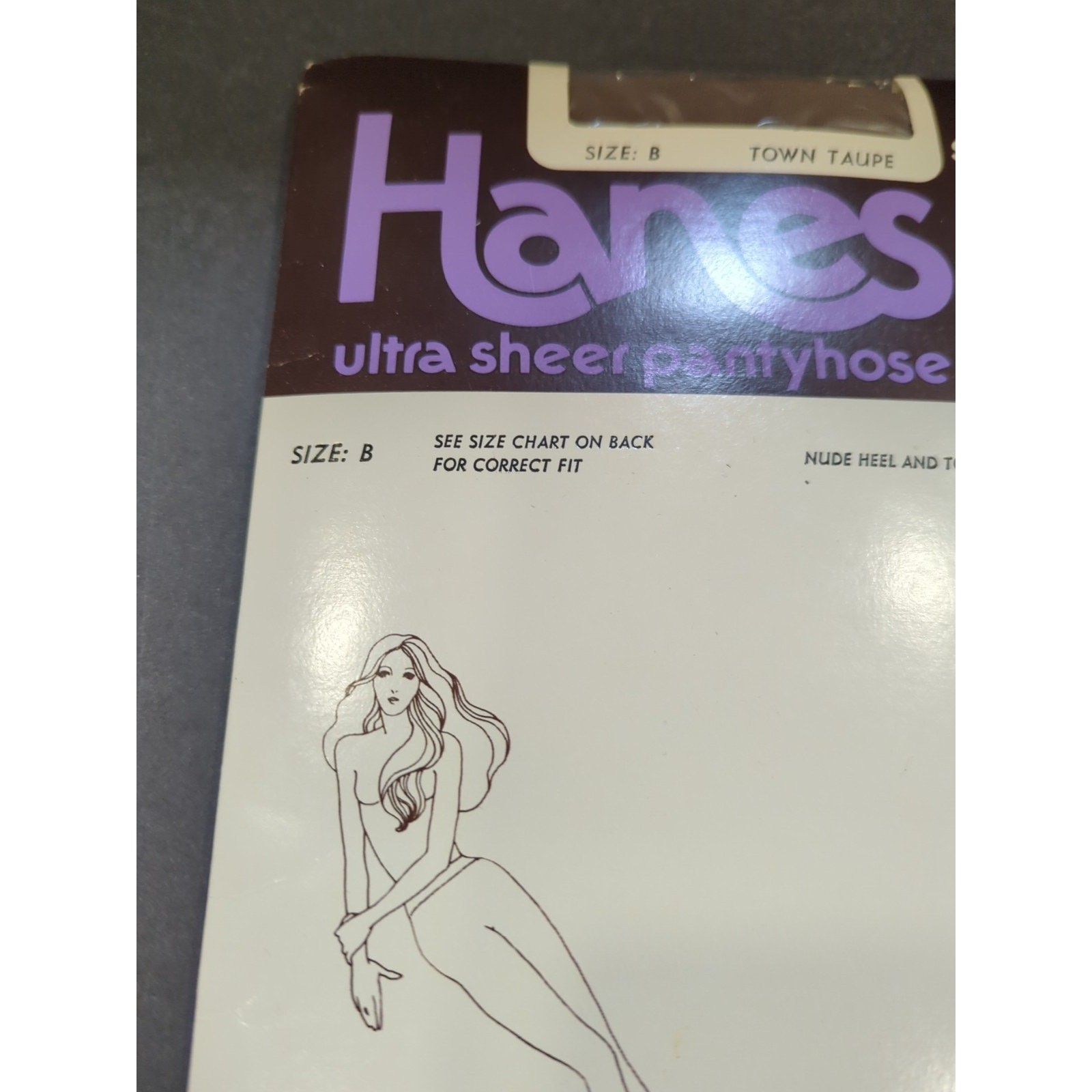 Vintage Hanes Ultra Sheer Pantyhose B Town Taupe Color style 885