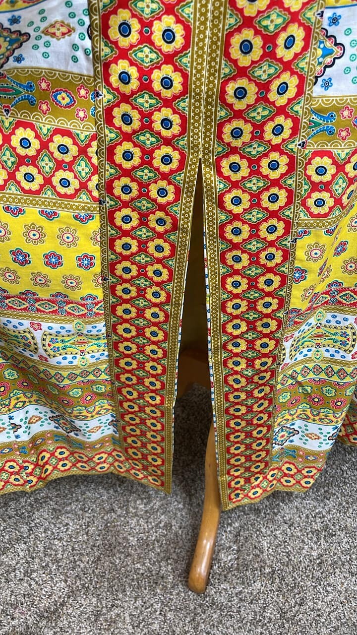 Vintage Gorgeous 1970’s floral faux patchwork maxi skirt by Papillon