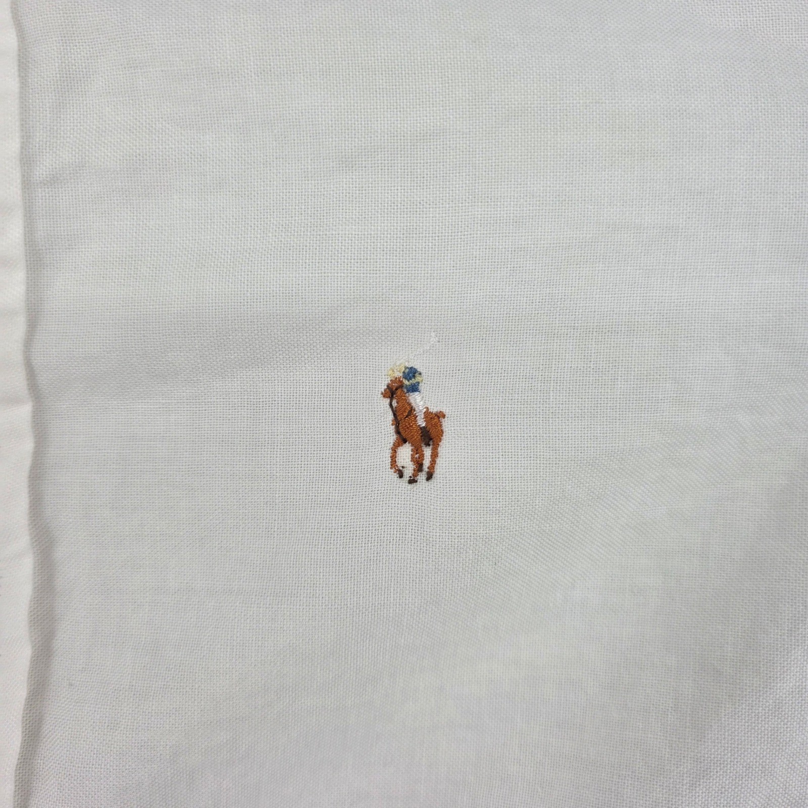 Ralph Lauren Women’s Cream Cotton Button Down Shirt Long Sleeve Logo Size 8