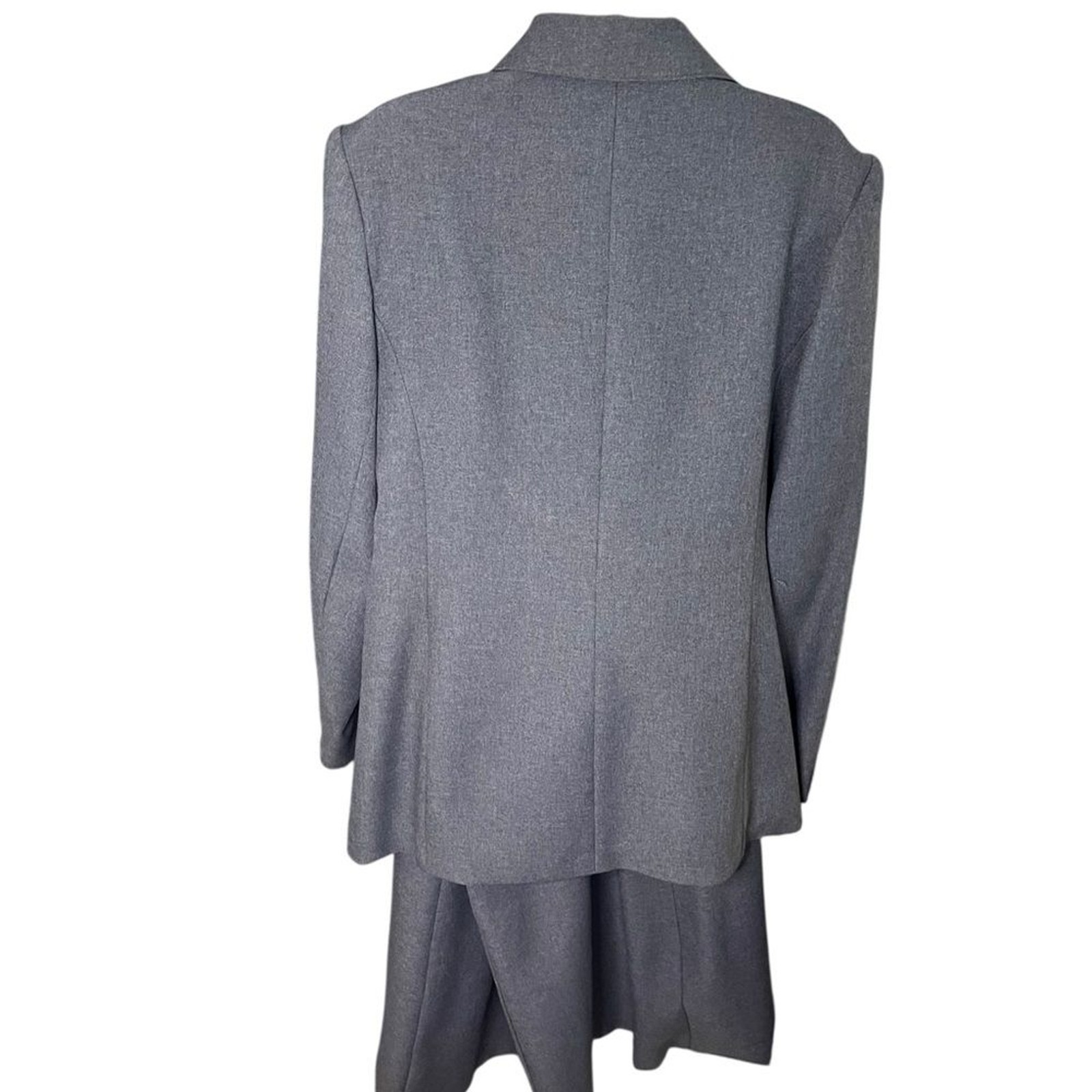 Vintage 70s Levi Strauss & Co Tailored Blazer Skirt Suit Set Midi Gray 38/32
