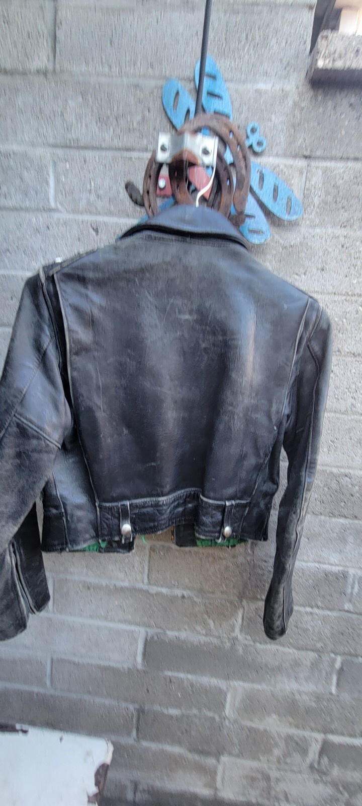VINTAGE 1940S HARLEY DAVIDSON HORSEHIDE CYCLE QUEEN BIKER JACKET WOMENS XS-S