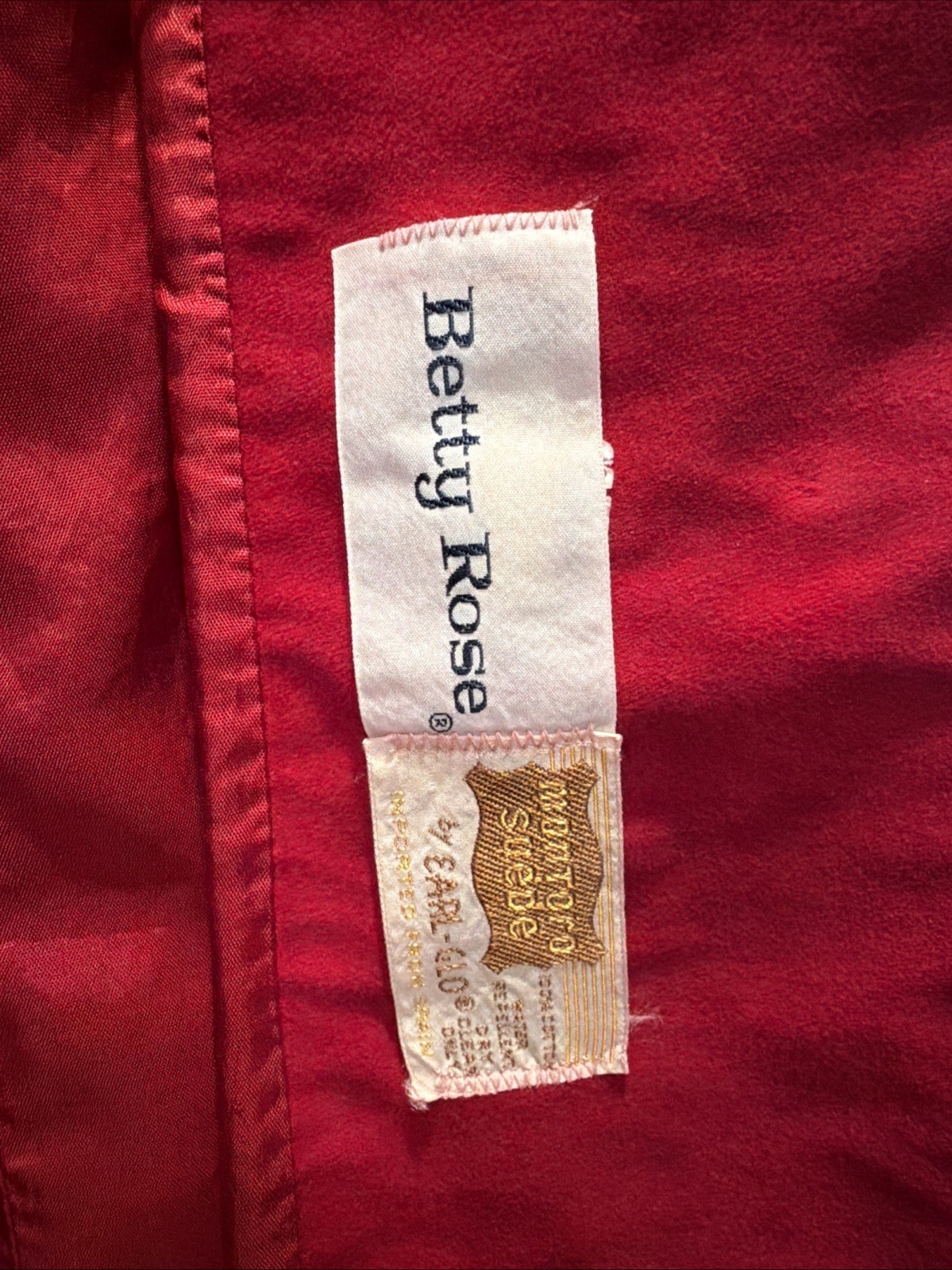 Vintage Betty Rose Red Suede Peacoat In Excellent Condition