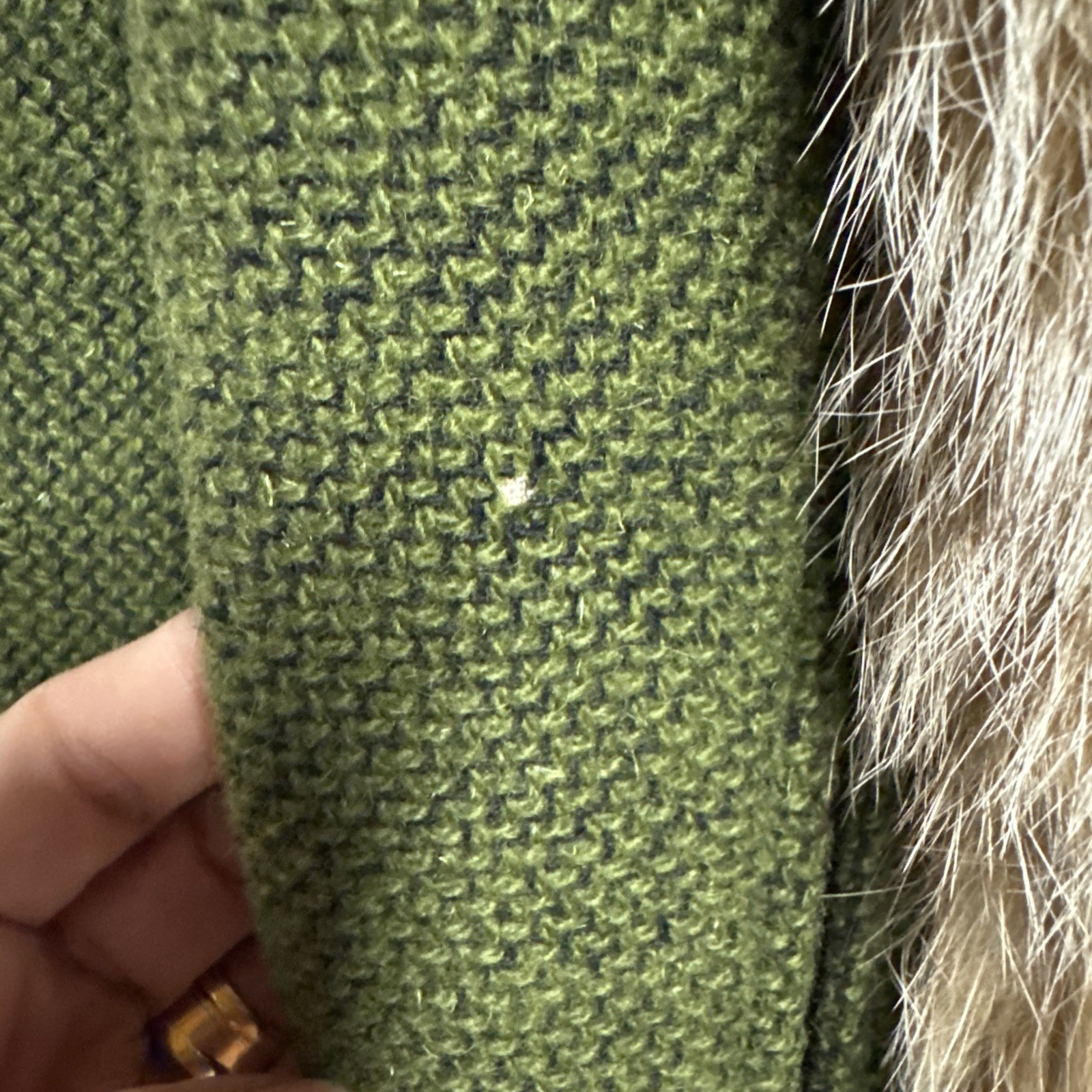 Vintage NEIMAN MARCUS Hunter Green Wool/Fur Collar Coat Lined Women’s