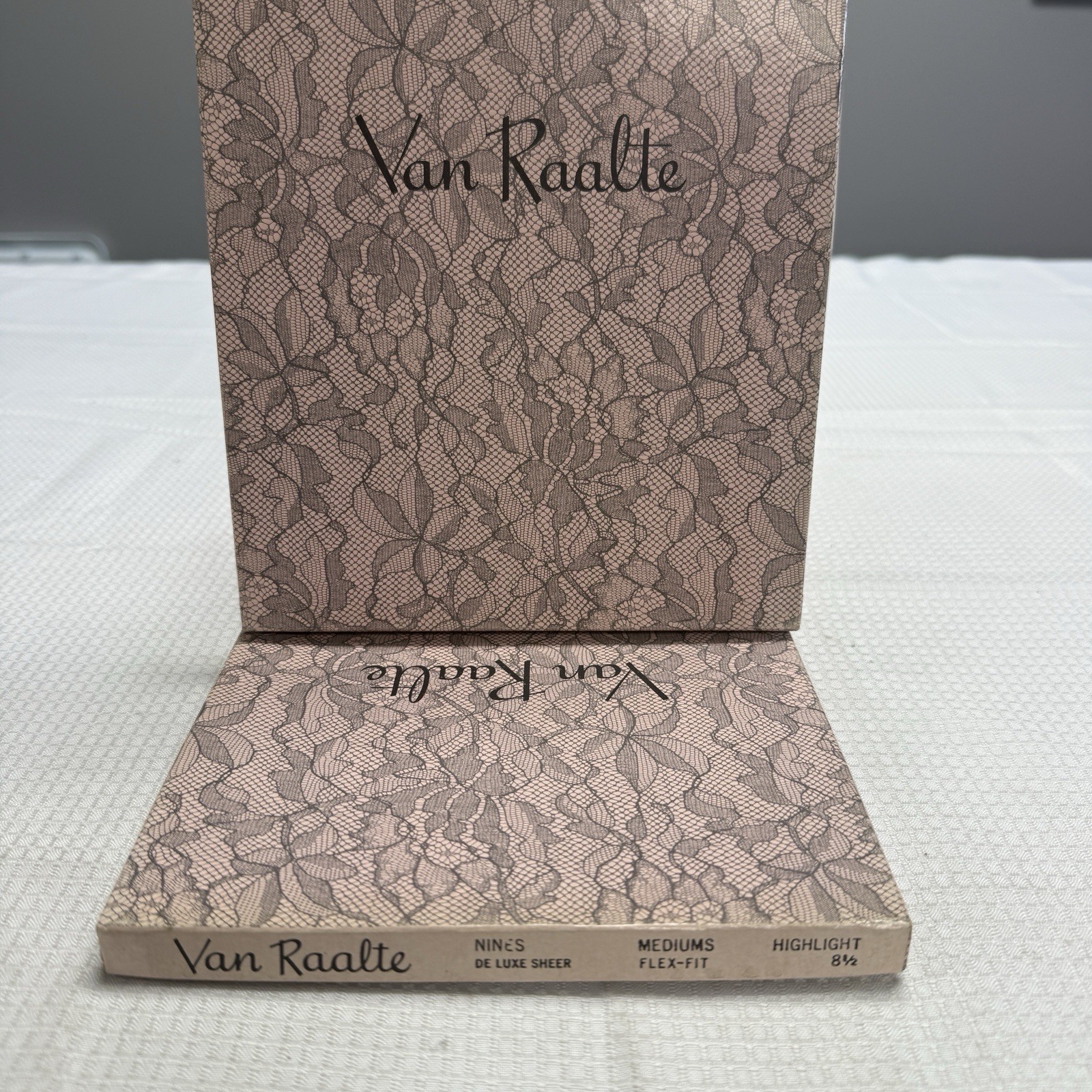 5-Vtg 50s VAN RAALTE Nines Sheer Highlight 8.5 Nylon Stockings Seam New 2 Boxes