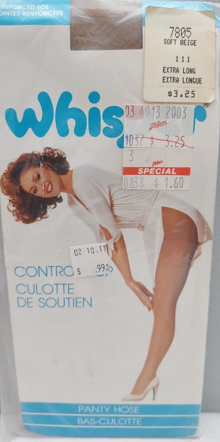 vintage Pantyhose Whisper Color Beige Size Extra Long B004A