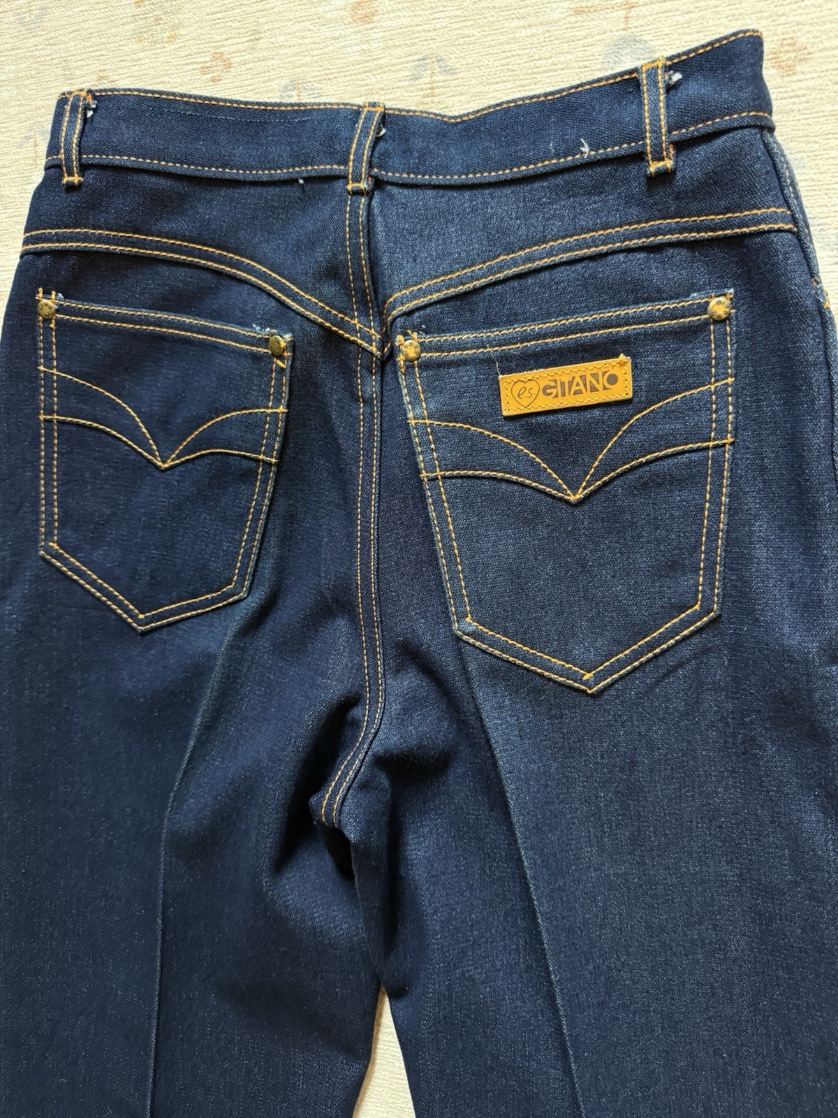 Vintage 1970’s PS Gitano High Waisted Disco Jeans Straight Leg Dark Wash 27×32