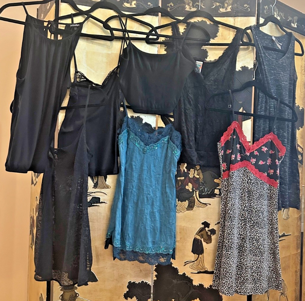 Lot of 8 VTG Mixed Women’s Half & Full Camisoles Mixed Brands & Material Size S