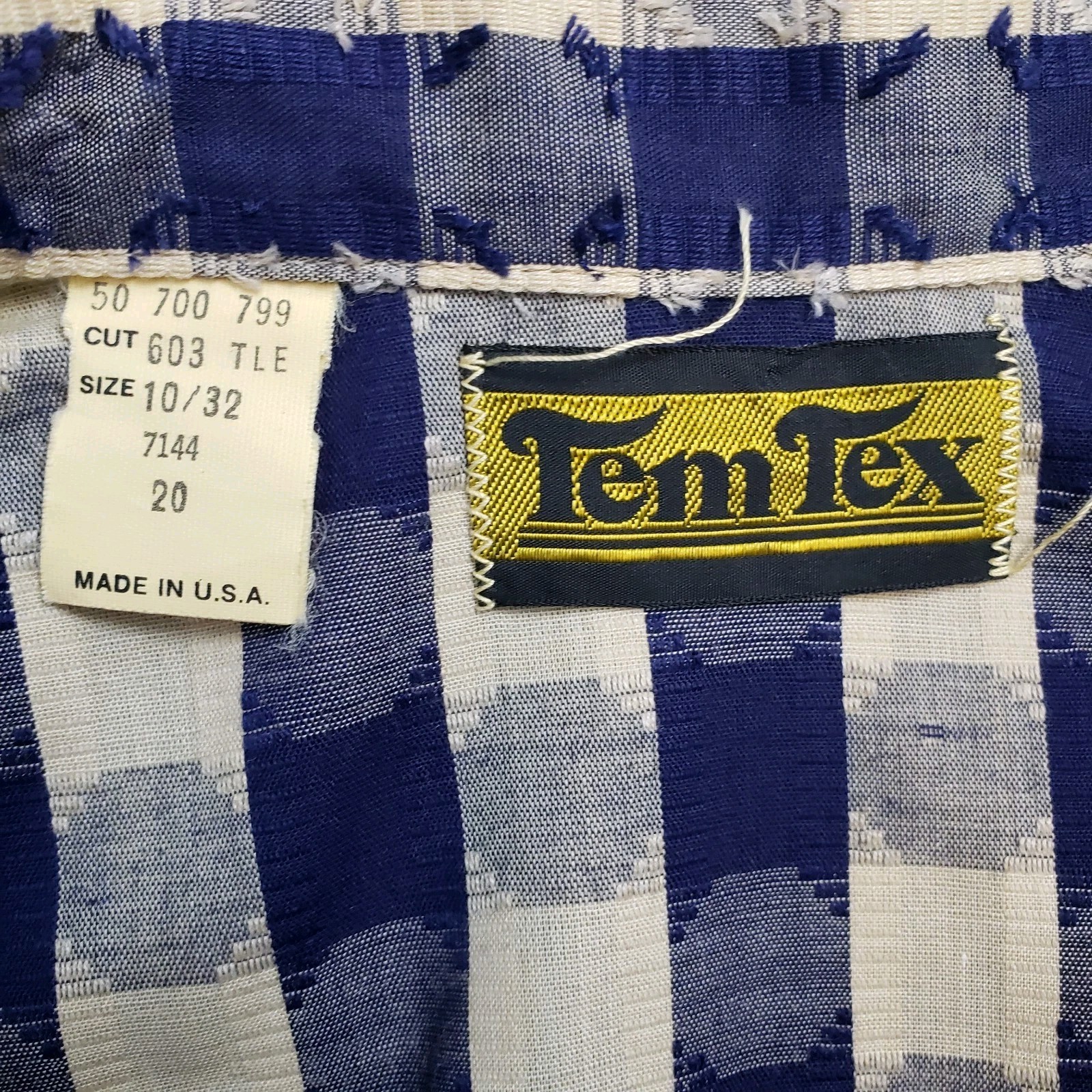 Vtg Tem Tex Pearl Snap Western Shirt Blue White Eyelash Plaid Women’s Sz 10